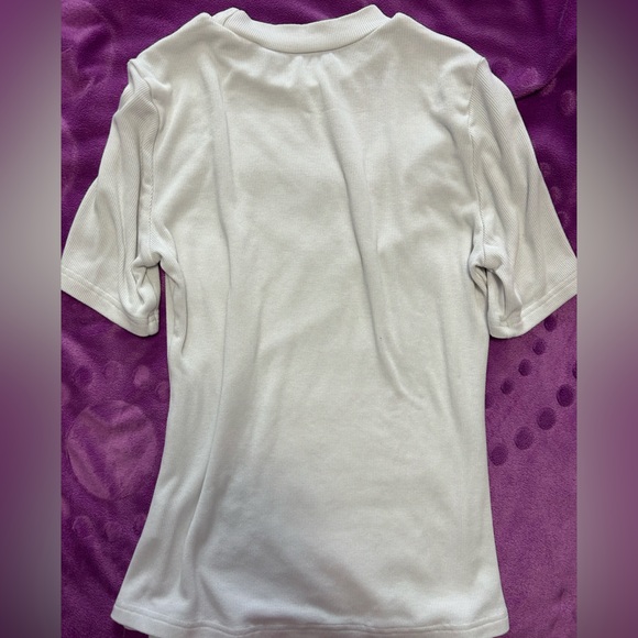 xs mock neck long white tee - Picture 2 of 2